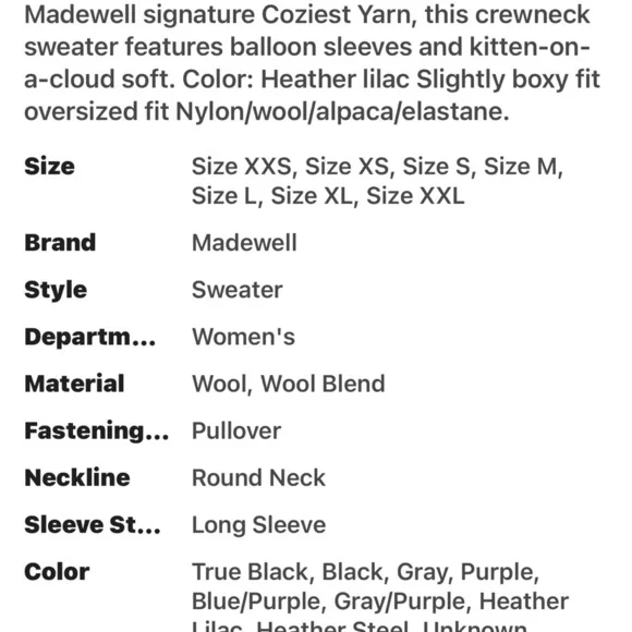 Madewell Payton Pullover in Coziest Yarn size L b32 - Picture 8 of 8